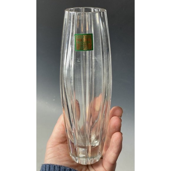 Vintage Marquis Waterford 7" Crystal Hand Cut Vase Bud Geometric Modern Clear - Picture 2 of 13
